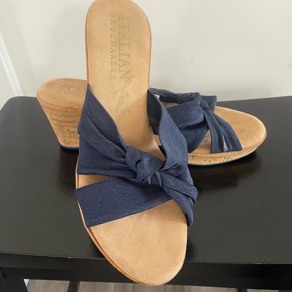Navy wedges size 6.5. In original box - Picture 4 of 7
